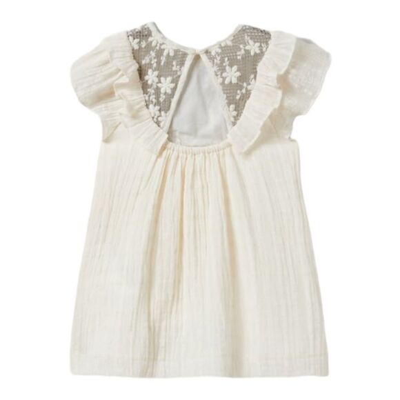 ZARA Kids | Ecru | FLORAL EMBROIDERED DRESS - Picture 2 of 4